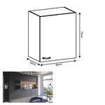 Casa si Gradina - Mobilier - Dulapuri si sifoniere - Dulapuri - Dulap superior, stejar artizanal / gri mat, dreapta, LANGEN G60 - Infinity.ro