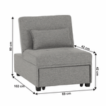Casa si Gradina - Mobilier - Scaune si fotolii - Fotolii - Fotoliu extensibil, material textil gri deschis, OKSIN - Infinity.ro