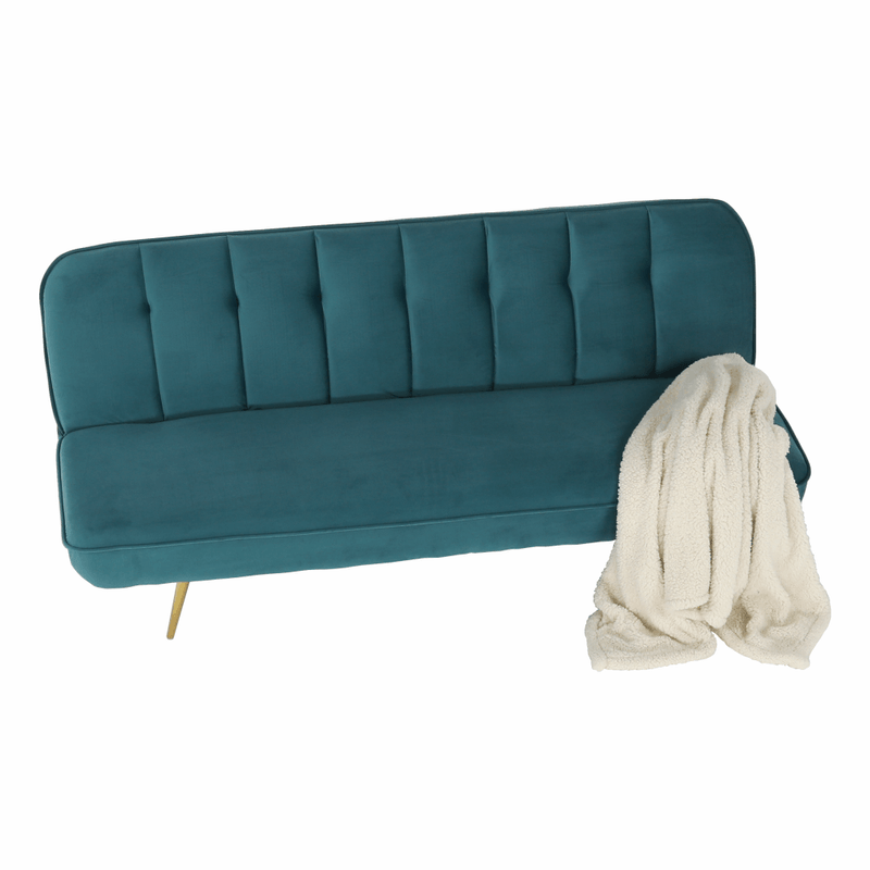 Casa si Gradina - Mobilier - Canapele si coltare - Canapele - Canapea extensibila, catifea Velvet petrol/cromat-auriu, RODANA - Infinity.ro