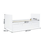 Casa si Gradina - Mobilier - Paturi si accesorii - Paturi - Pat cu pat suplimentar glisant, 90x200, EMIRA - Infinity.ro