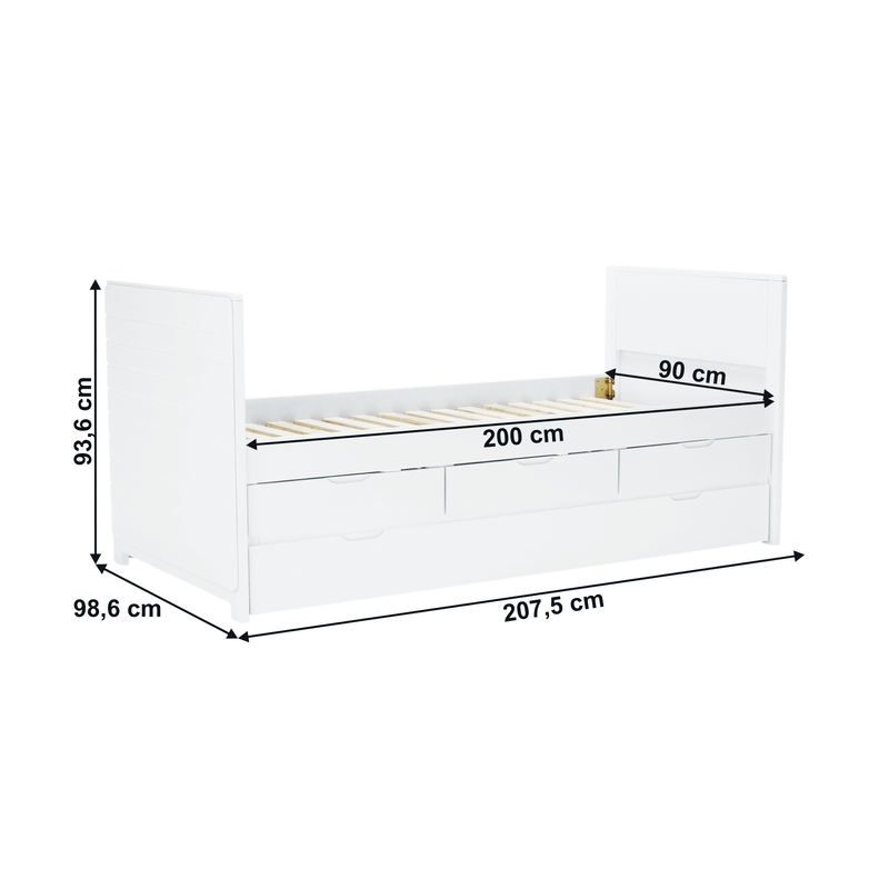 Casa si Gradina - Mobilier - Paturi si accesorii - Paturi - Pat cu pat suplimentar glisant, 90x200, EMIRA - Infinity.ro