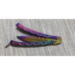 Sport si Outdoor/Camping/Cutite, bricege si accesorii/Cutite si bricege - Set briceag butterfly, multicolor, 25 cm si cutit karambit, Rainbow, 19 cm, Otel inoxidabil - Infinity.ro