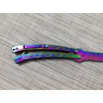 Sport si Outdoor/Camping/Cutite, bricege si accesorii/Cutite si bricege - Set briceag butterfly, multicolor, 25 cm si cutit karambit, Rainbow, 19 cm, Otel inoxidabil - Infinity.ro