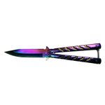 Sport si Outdoor - Camping - Cutite, bricege si accesorii - Cutite si bricege - Cutit, Briceag fluture, Balisong, Butterfly 22.5 cm, Rainbow-Palette - Infinity.ro