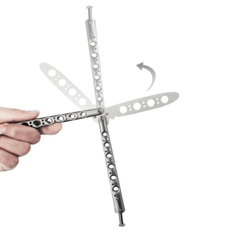 Sport si Outdoor/Camping/Cutite, bricege si accesorii/Cutite si bricege - Cutit - Briceag fluture - Butterfly de antrenament 22 cm, argintiu - Infinity.ro