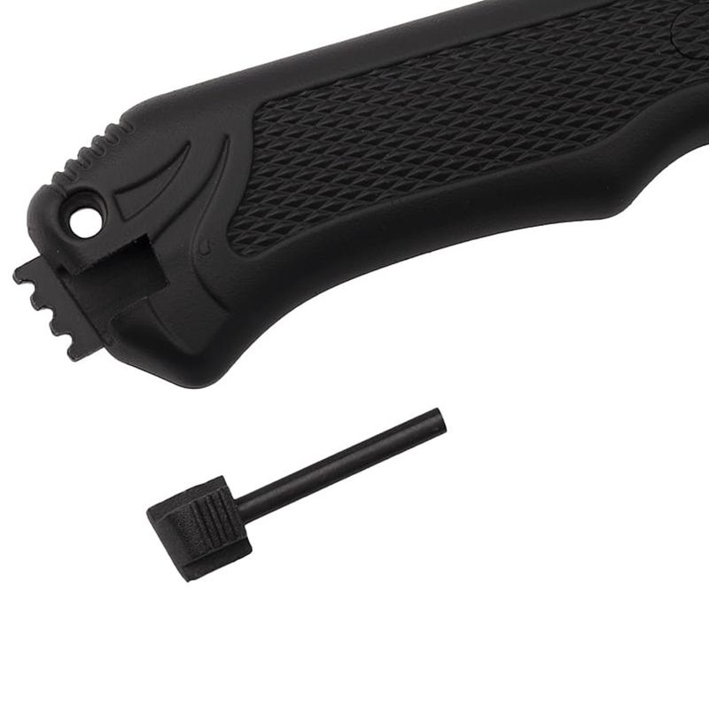 Sport si Outdoor - Camping - Cutite, bricege si accesorii - Cutite si bricege - Cutit de vanatoare IdeallStore®, Survival Spirit, otel inoxidabil, amnar, 30.5 cm, negru, teaca inclusa - Infinity.ro