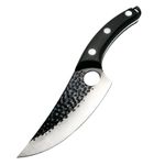 Sport si Outdoor/Camping/Cutite, bricege si accesorii/Cutite si bricege - Cutit japonez lucrat manual, otel inoxidabil, 27.5 cm, negru, teaca piele inclusa - Infinity.ro