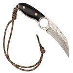 Sport si Outdoor - Camping - Cutite, bricege si accesorii - Cutite si bricege - Cutit de vanatoare IdeallStore®, Apache Saviour, negru, 18 cm, otel damasc, teaca piele - Infinity.ro