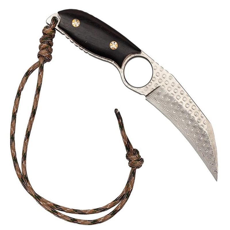 Sport si Outdoor - Camping - Cutite, bricege si accesorii - Cutite si bricege - Cutit de vanatoare IdeallStore®, Apache Saviour, negru, 18 cm, otel damasc, teaca piele - Infinity.ro