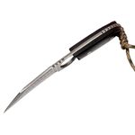 Sport si Outdoor - Camping - Cutite, bricege si accesorii - Cutite si bricege - Cutit de vanatoare IdeallStore®, Apache Saviour, negru, 18 cm, otel damasc, teaca piele - Infinity.ro