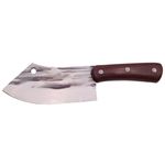 Casa si Gradina - Bucatarie si vesela - Vesela si tacamuri - Cutite si seturi de cutite - Cutit tip satar IdeallStore®, lucrat manual, Japan Buredo, 25.5 cm, otel inoxidabil, 220 g, maro, teaca piele inclusa - Infinity.ro
