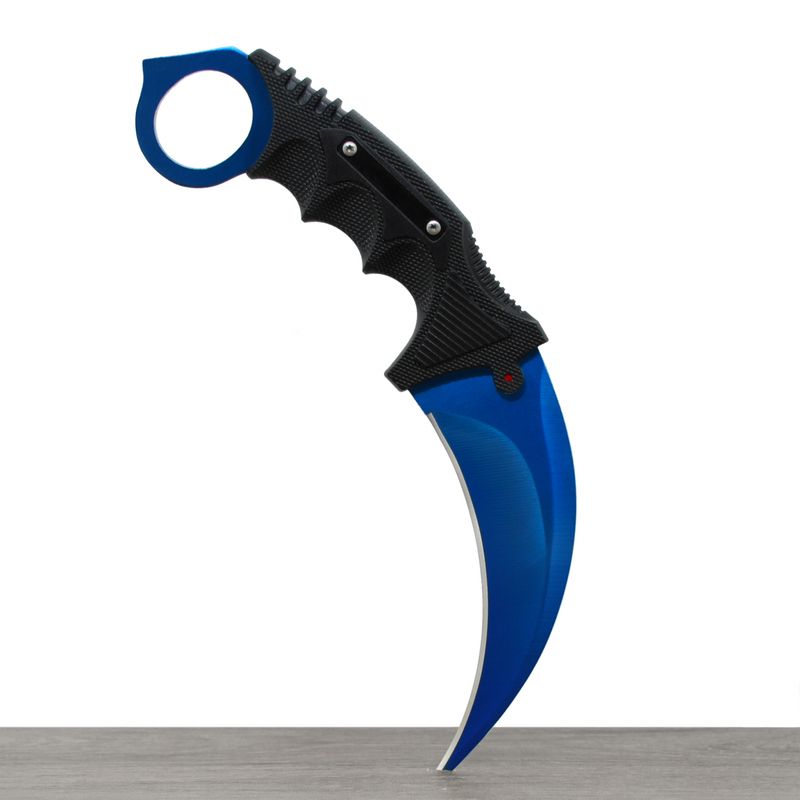 Sport si Outdoor - Camping - Cutite, bricege si accesorii - Cutite si bricege - Cutit Karambit, albastru, 18.5 cm - Infinity.ro