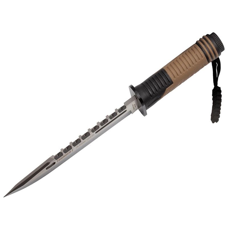 Sport si Outdoor - Camping - Cutite, bricege si accesorii - Cutite si bricege - Cutit de vanatoare IdeallStore®, Thunder Clap, otel inoxidabil, 32.5 cm, bej, teaca inclusa - Infinity.ro