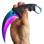 Sport si Outdoor - Camping - Cutite, bricege si accesorii - Cutite si bricege - Set Cutit Briceag Karambit CS:GO, Black,negru, plus teaca si snur + Cutit Briceag Karambit CS:GO, multicolor,fade, plus teaca si snur - Infinity.ro