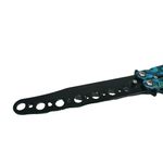 Sport si Outdoor - Camping - Cutite, bricege si accesorii - Cutite si bricege - Cutit, Briceag fluture, Butterfly, Happy Blue Skulls, pentru antrenament, 22 cm - Infinity.ro