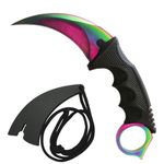 Sport si Outdoor - Camping - Cutite, bricege si accesorii - Cutite si bricege - Set Cutit Briceag Karambit CS:GO, Black,negru, plus teaca si snur + Cutit Briceag Karambit CS:GO, multicolor,fade, plus teaca si snur - Infinity.ro