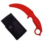 Sport si Outdoor/Camping/Cutite, bricege si accesorii/Cutite si bricege - Cutit de antrenament IdeallStore®, Tactical Pro, cauciuc, 23.5 cm, rosu, husa inclusa - Infinity.ro