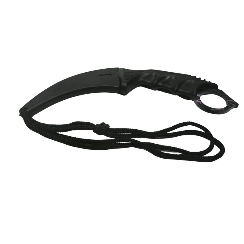 Sport si Outdoor/Camping/Cutite, bricege si accesorii/Cutite si bricege - Cutit Karambit de antrenament, Purple Lightning 18.5 cm - Infinity.ro