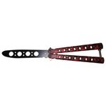 Sport si Outdoor - Camping - Cutite, bricege si accesorii - Cutite si bricege - Cutit, Briceag fluture, Butterfly, Scared Skulls, pentru antrenament, 22 cm, rosu - Infinity.ro