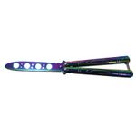 Sport si Outdoor - Camping - Cutite, bricege si accesorii - Cutite si bricege - Cutit, Briceag fluture, Butterfly, Rainbow Strike, pentru antrenament, 21.5 cm - Infinity.ro