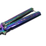 Sport si Outdoor - Camping - Cutite, bricege si accesorii - Cutite si bricege - Cutit, Briceag fluture, Butterfly, Rainbow Strike, pentru antrenament, 21.5 cm - Infinity.ro