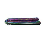 Sport si Outdoor - Camping - Cutite, bricege si accesorii - Cutite si bricege - Cutit, Briceag fluture, Butterfly, Rainbow Strike, pentru antrenament, 21.5 cm - Infinity.ro