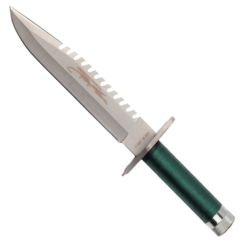 Sport si Outdoor - Camping - Cutite, bricege si accesorii - Cutite si bricege - Cutit de vanatoare IdeallStore®, First Blood, verde, 35 cm, teaca inclusa - Infinity.ro