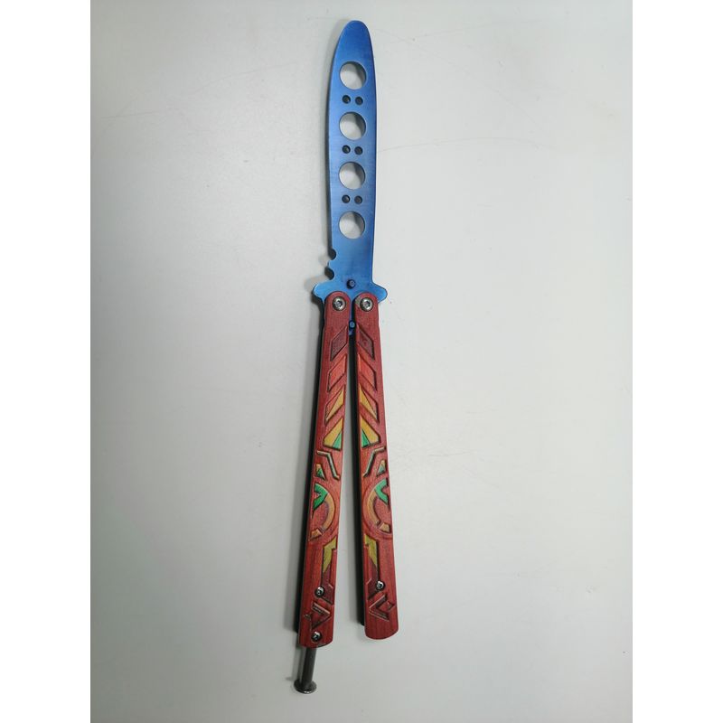 Sport si Outdoor - Camping - Cutite, bricege si accesorii - Cutite si bricege - Cutit - Briceag fluture - Butterfly, Mayan Rainbow, pentru antrenament, 23.5 cm - Infinity.ro