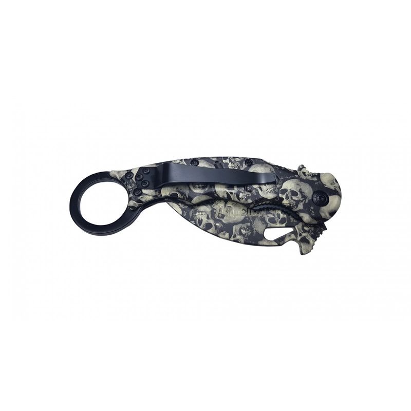 Sport si Outdoor - Camping - Cutite, bricege si accesorii - Cutite si bricege - Briceag de vanatoare IdeallStore®, karambit, Skull-Trooper, 20 cm - Infinity.ro