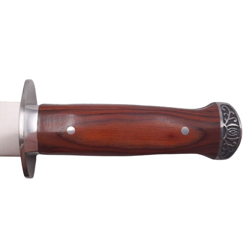 Sport si Outdoor - Camping - Cutite, bricege si accesorii - Cutite si bricege - Cutit de vanatoare IdeallStore®, Spanish Inquisition, tais dublu, 28.5 cm, otel inoxidabil, maro, teaca inclusa - Infinity.ro