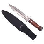 Sport si Outdoor - Camping - Cutite, bricege si accesorii - Cutite si bricege - Cutit de vanatoare IdeallStore®, Spanish Inquisition, tais dublu, 28.5 cm, otel inoxidabil, maro, teaca inclusa - Infinity.ro