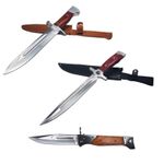 Sport si Outdoor - Camping - Cutite, bricege si accesorii - Cutite si bricege - Set 2 cutite vanatoare, cadou briceag automatic AK-47 - Infinity.ro