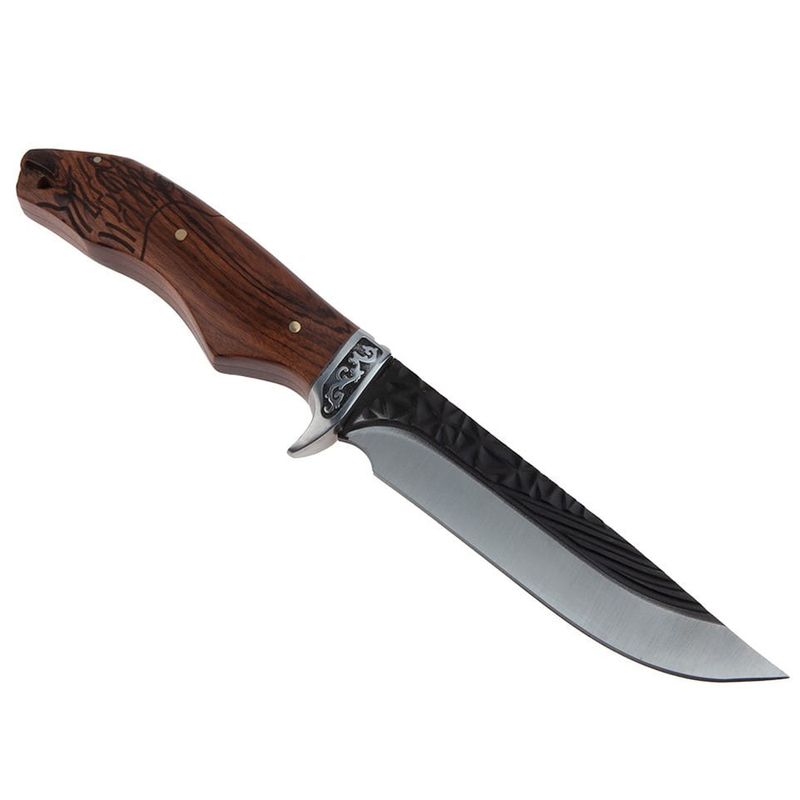 Sport si Outdoor - Camping - Cutite, bricege si accesorii - Cutite si bricege - Cutit de vanatoare IdeallStore®, Lion Blade, 25 cm, otel inoxidabil, maro, teaca inclusa - Infinity.ro