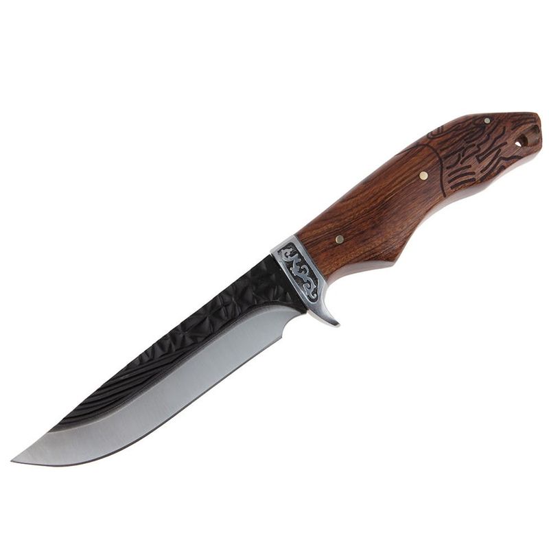 Sport si Outdoor - Camping - Cutite, bricege si accesorii - Cutite si bricege - Cutit de vanatoare IdeallStore®, Lion Blade, 25 cm, otel inoxidabil, maro, teaca inclusa - Infinity.ro