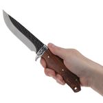 Sport si Outdoor - Camping - Cutite, bricege si accesorii - Cutite si bricege - Cutit de vanatoare IdeallStore®, Lion Blade, 25 cm, otel inoxidabil, maro, teaca inclusa - Infinity.ro