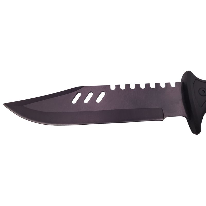 Sport si Outdoor - Camping - Cutite, bricege si accesorii - Cutite si bricege - Cutit de vanatoare IdeallStore®, Tactical Rambo, 32 cm, negru, teaca inclusa - Infinity.ro