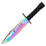 Sport si Outdoor - Camping - Cutite, bricege si accesorii - Cutite si bricege - Cutit de vanatoare IdeallStore®, Rainbow Rambo, 32.5 cm, multicolor, teaca inclusa - Infinity.ro