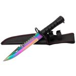 Sport si Outdoor - Camping - Cutite, bricege si accesorii - Cutite si bricege - Cutit de vanatoare IdeallStore®, Rainbow Rambo, 32.5 cm, multicolor, teaca inclusa - Infinity.ro