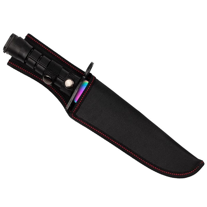 Sport si Outdoor - Camping - Cutite, bricege si accesorii - Cutite si bricege - Cutit de vanatoare IdeallStore®, Rainbow Rambo, 32.5 cm, multicolor, teaca inclusa - Infinity.ro