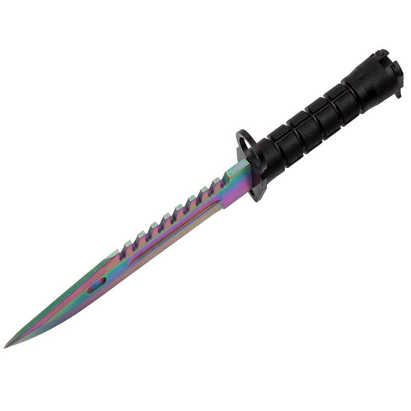 Sport si Outdoor - Camping - Cutite, bricege si accesorii - Cutite si bricege - Cutit de vanatoare IdeallStore®, Rainbow Rambo, 32.5 cm, multicolor, teaca inclusa - Infinity.ro