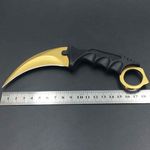 Sport si Outdoor - Camping - Cutite, bricege si accesorii - Cutite si bricege - Cutit Karambit, auriu, 18.5 cm - Infinity.ro