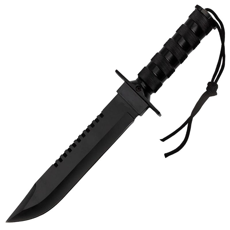 Sport si Outdoor - Camping - Cutite, bricege si accesorii - Cutite si bricege - Cutit de vanatoare IdeallStore®, Last Survivor, multifunctional, negru 35 cm, teaca inclusa - Infinity.ro