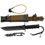 Sport si Outdoor/Camping/Cutite, bricege si accesorii/Cutite si bricege - Cutit de vanatoare IdeallStore®, Last Survivor, multifunctional, negru 35 cm, teaca inclusa - Infinity.ro