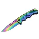 Sport si Outdoor - Camping - Cutite, bricege si accesorii - Cutite si bricege - Briceag de vanatoare IdeallStore®, Rainbow Madness, otel inoxidabil, 21.5 cm, multicolor - Infinity.ro