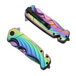 Sport si Outdoor - Camping - Cutite, bricege si accesorii - Cutite si bricege - Briceag de vanatoare IdeallStore®, Rainbow Madness, otel inoxidabil, 21.5 cm, multicolor - Infinity.ro