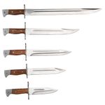 Sport si Outdoor - Camping - Cutite, bricege si accesorii - Cutite si bricege - Set 5 cutite de vanatoare IdeallStore®, Ak Undercover, otel inoxidabil, maro, teaca inclusa - Infinity.ro