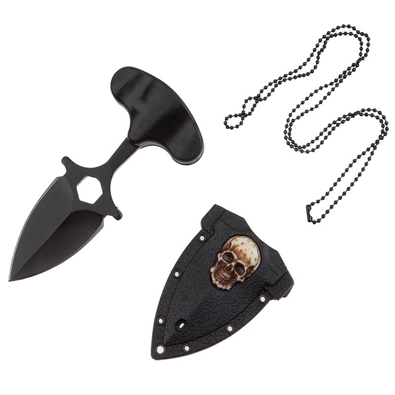 Sport si Outdoor - Camping - Cutite, bricege si accesorii - Cutite si bricege - Cutit tactic de camping IdeallStore®, Death Valley, 8 cm, negru, teaca inclusa - Infinity.ro