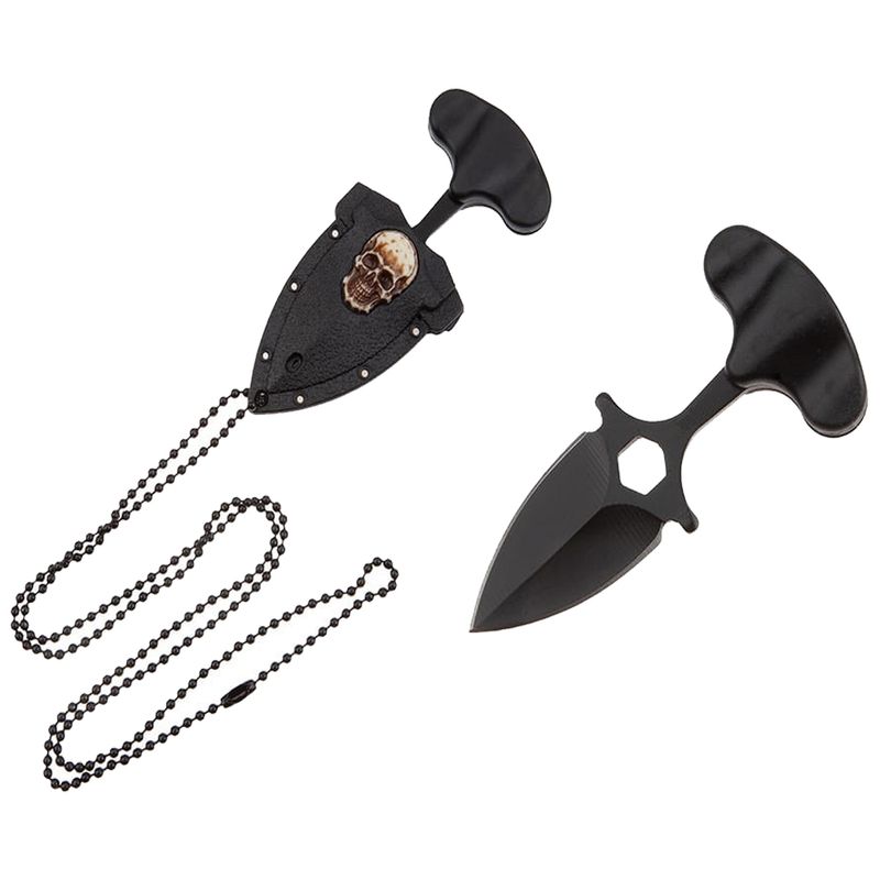 Sport si Outdoor - Camping - Cutite, bricege si accesorii - Cutite si bricege - Cutit tactic de camping IdeallStore®, Death Valley, 8 cm, negru, teaca inclusa - Infinity.ro
