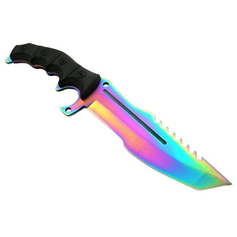 Sport si Outdoor/Camping/Cutite, bricege si accesorii/Cutite si bricege - Cutit de vanatoare IdeallStore®, Rainbow Element, 30.5 cm, otel inoxidabil, multicolor - Infinity.ro