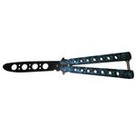 Sport si Outdoor - Camping - Cutite, bricege si accesorii - Cutite si bricege - Cutit, Briceag fluture, Butterfly, Scared Skulls, pentru antrenament, 22 cm, albastru - Infinity.ro